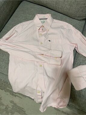 Abercrombie & Fitch Light Pink Striped Button-Down Shirt